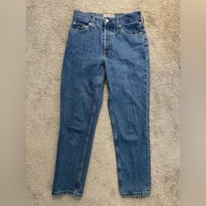 Everlane 90’s Cheeky Jean, medium blue wash, 24” ankle